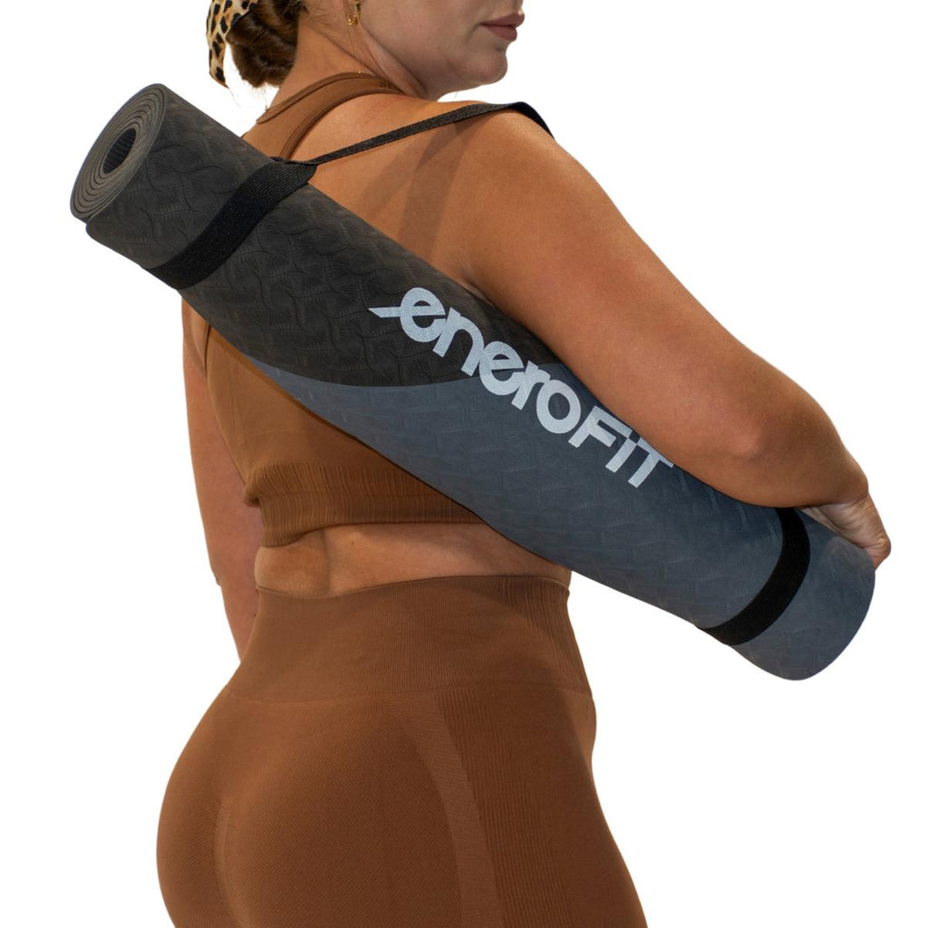 MATA DO JOGI I FITNESS TPE ANTYPOŚLIZGOWA SZARO-CZARNA ENERO FIT