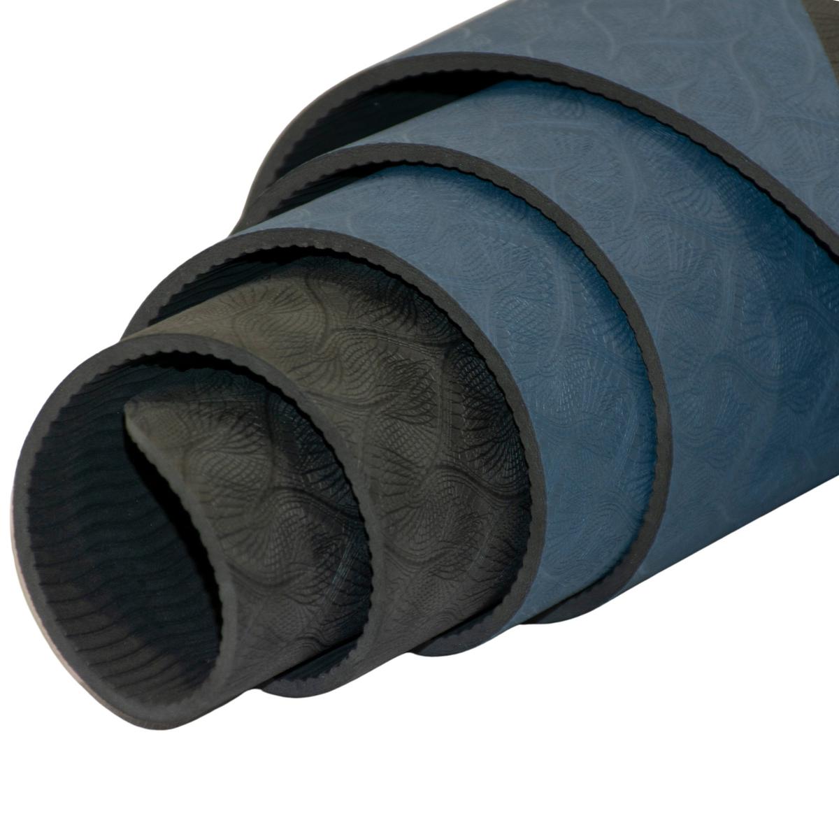 MATA DO JOGI I FITNESS TPE ANTYPOŚLIZGOWA CZARNO-NIEBIESKA ENERO FIT