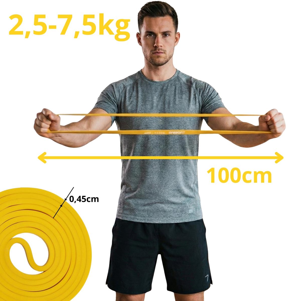 GUMA TAŚMA OPOROWA POWER BAND 2,5-7,5KG ŻÓŁTA ENERO FIT