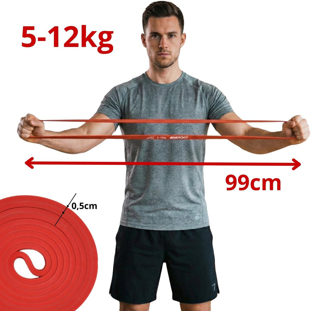 GUMA TAŚMA OPOROWA POWER BAND 5-12KG CZERWONA ENERO FIT