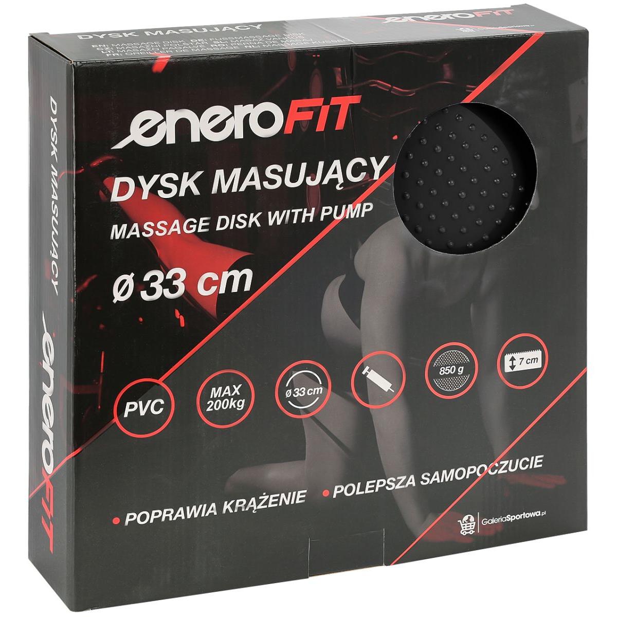 DYSK PODUSZKA SENSOMOTORYCZNA Z POMPKĄ 33CM CZARNY ENERO FIT